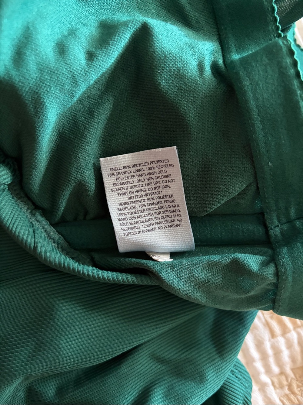 Strapless Emerald Green One-Piece Swimsuit - Picture 6 of 6
